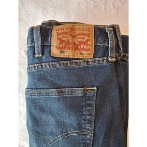 Levi Strauss 501 Slim Straight Button Fly Men's Jeans 42×32